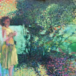 My mom, when she could still see, oil on canvas, 50 x 50 cm, 2018-2019, Private Collection